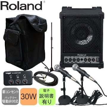 ローランド　Roland　30Wアンプ内蔵スピーカー(有線マイク２本・ソフトケース付きセット)の画像