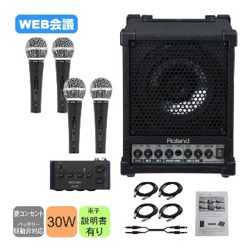 Roland 簡易PAセット ハイブリッド会議向きセット 有線マイク4本付の画像