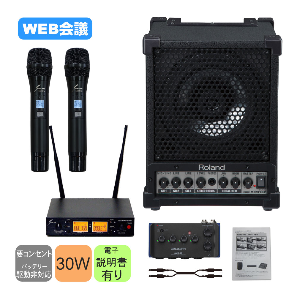 Roland 簡易PAセット ハイブリッドイベント向きセット ワイヤレスマイク2本付の画像