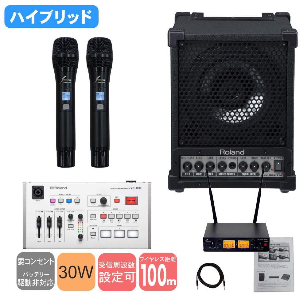 ハイブリッド会議に最適 ワイヤレスマイク2本 スピーカーセット オンライン ウェビナー 配信 ビデオキャプチャーの画像