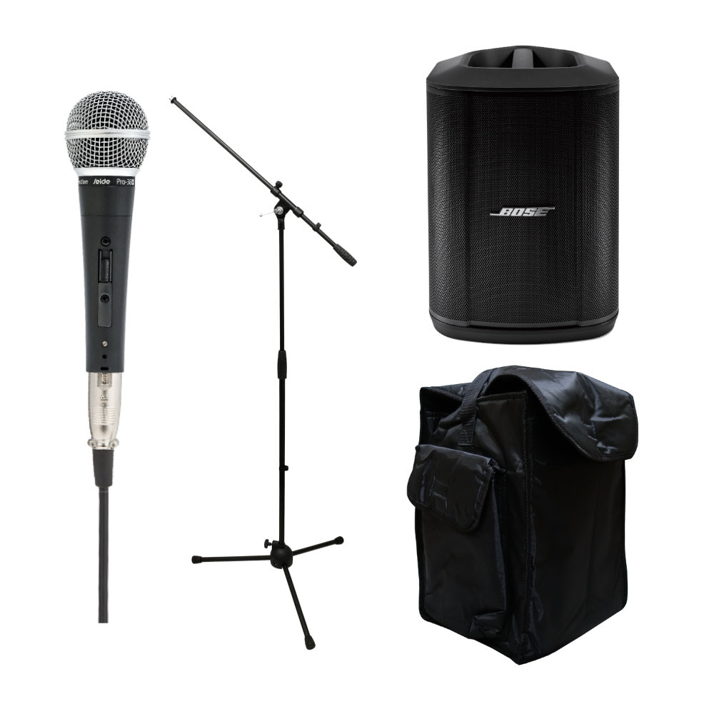 BOSE 簡易PAセット S1 Pro + (ケース/バッテリー駆動対応 有線マイク1本セット)の画像