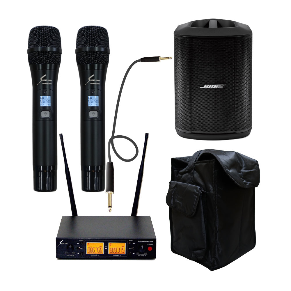 BOSE 簡易PAセット S1 Pro + (ケース/ワイヤレスマイク2本セット)の画像