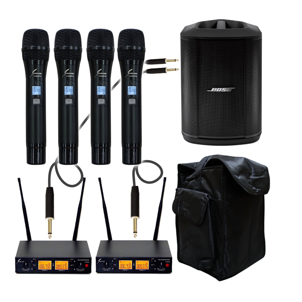 BOSE 簡易PAセット S1 Pro + (ケース/ワイヤレスマイク4本セット)の画像