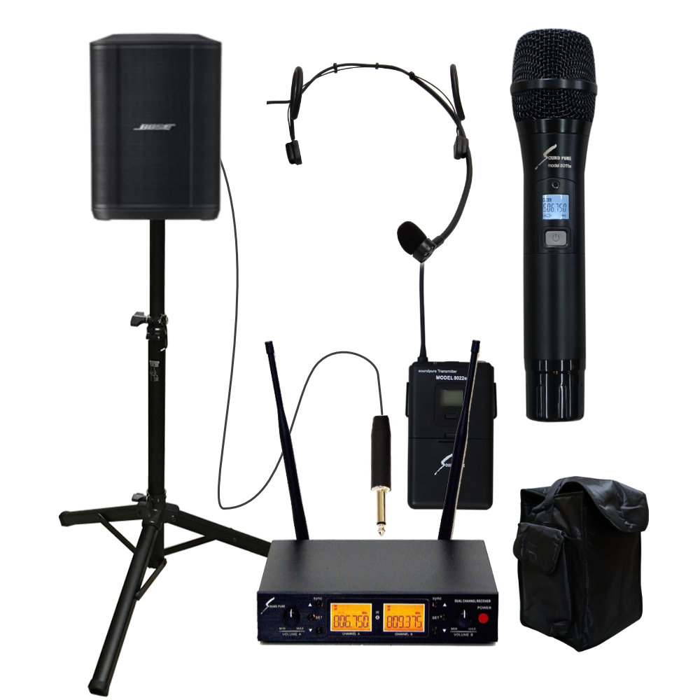 BOSE S1 Pro + (スピーカースタンド/ケース/ヘッドマイク1個 ハンドマイク1個 ワイヤレスセット)の画像