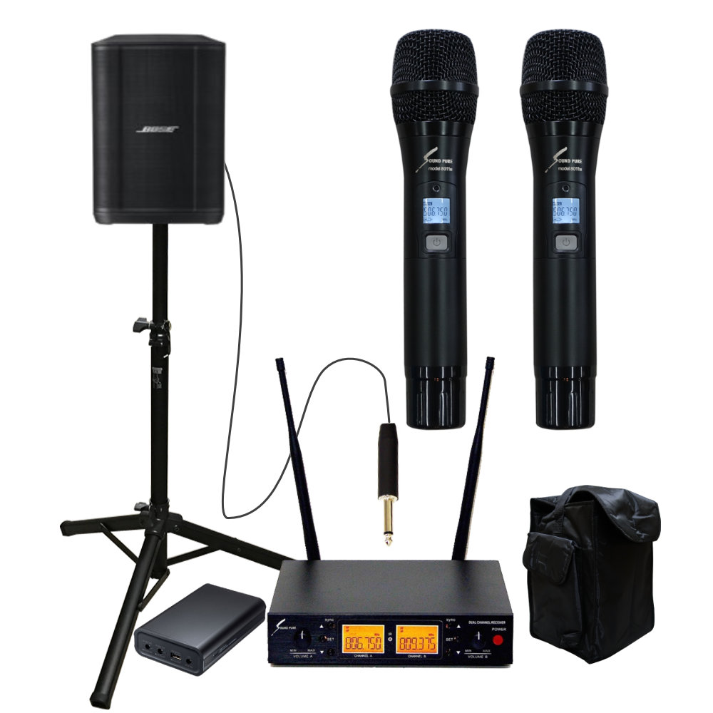 BOSE S1 Pro + (スピーカースタンド/ケース/バッテリー駆動対応 ワイヤレスマイク2本セット)の画像