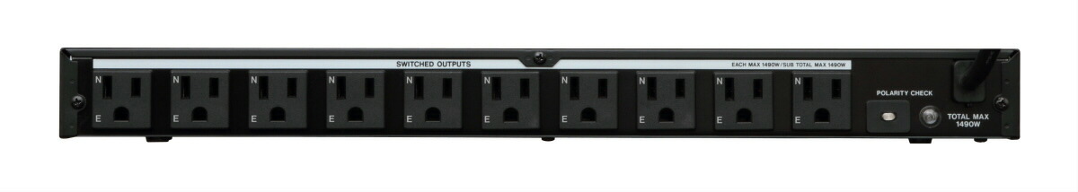 TASCAM タスカム パワーディストリビューター / コンディショナー AV-P250 AVP250 背面 3P 連動 x 10 非連動 x 3 ノイズフィルター 1Uラックマウントサイズの画像