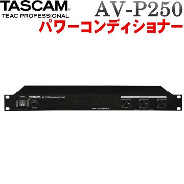 TASCAM タスカム パワーディストリビューター / コンディショナー AV-P250 AVP250 背面 3P 連動 x 10 非連動 x 3 ノイズフィルター 1Uラックマウントサイズの画像