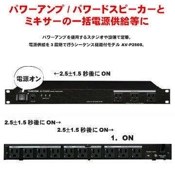 TASCAM パワーディストリビュータ AV-P250S (3段階遅延電源ON機能付)の画像