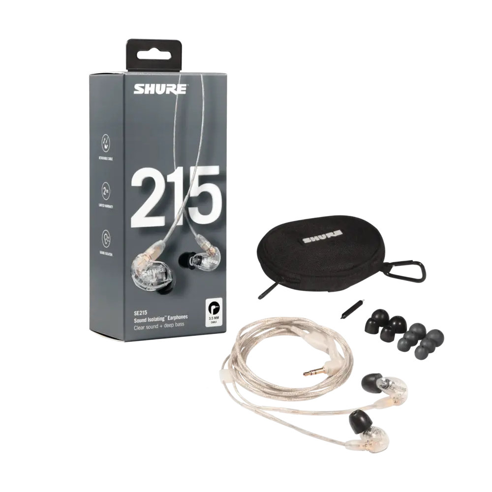 SHURE イヤホン SE215 CL クリアー 電子楽器のモニタリングにもの画像