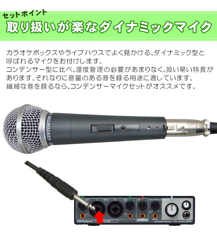 Roland USBオーディオインターフェイス Rubix24 (ダイナミックマイク・デスクアームマイクスタンド付き)の画像