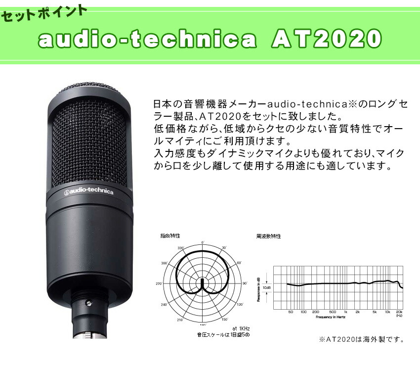 Focusrite Vocaster ONE　配信セット (audio-technica AT2020セット)の画像