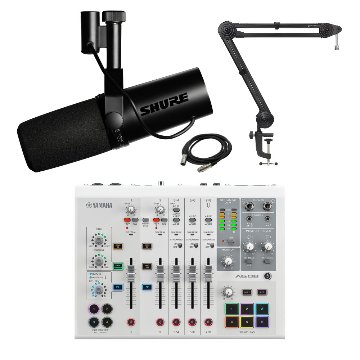 YAMAHA AG08 ホワイト ゲーム実況セット SHURE SM7B ダイナミックマイクの画像