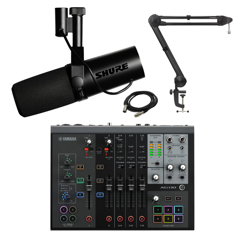 YAMAHA AG08 ブラック ゲーム実況セット SHURE SM7B ダイナミックマイクの画像