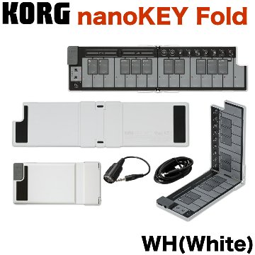 KORG コルグ MIDIキーボード nanoKEY Fold ナノキー フォールド 25鍵盤 USB C / TRS-MIDI 折りたたみ可能 ブラック ホワイト ベージュ オレンジ グリーンの画像
