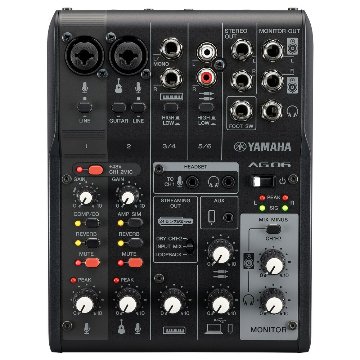 YAMAHA AG06mk2 B (リングライト付きマイクスタンド＋iPhone接続ケーブルセット)の画像