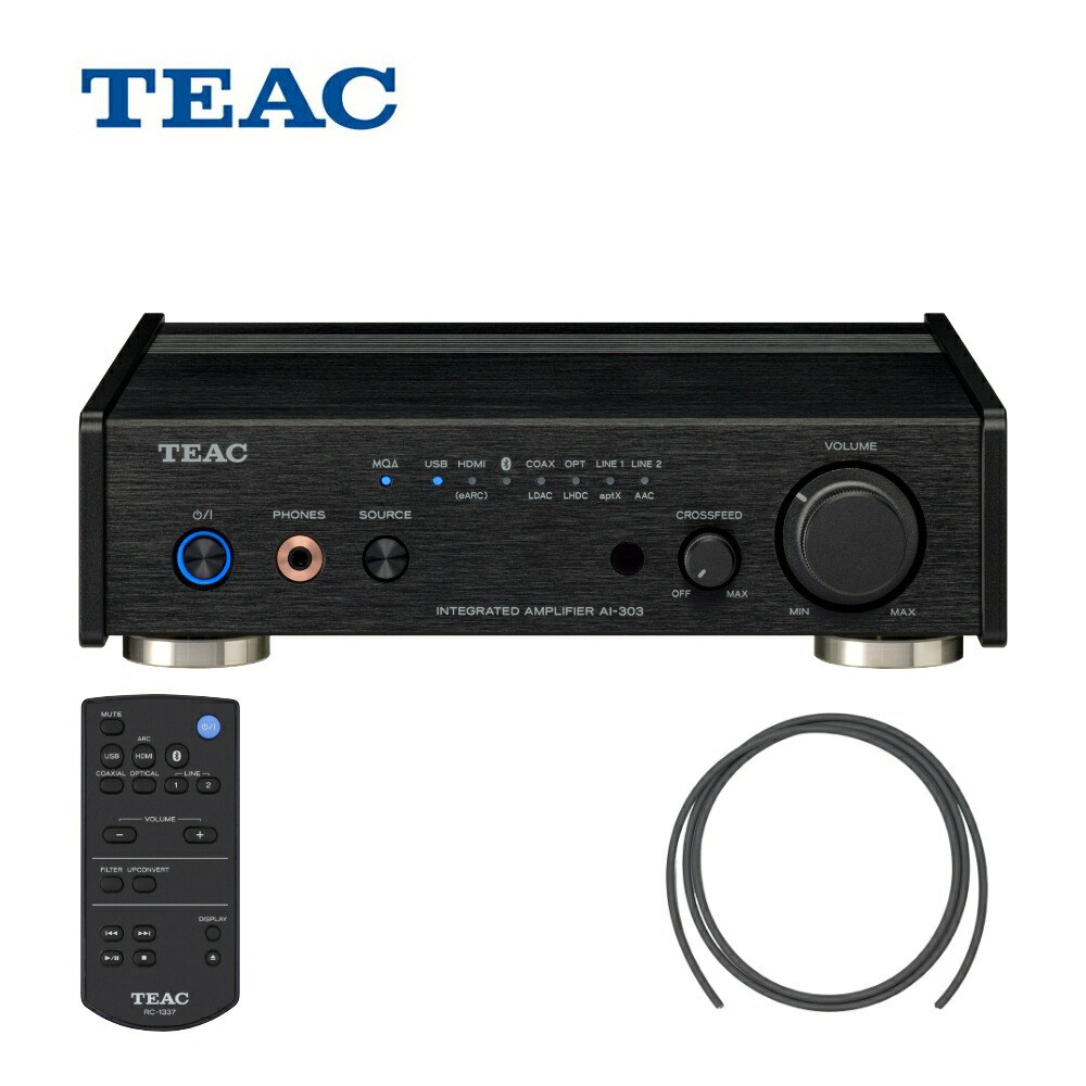TEAC プリメインアンプ AI-303-B ブラック スピーカーケーブルセットの画像