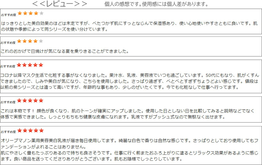 薬用美白乳液 日本オリーブ 医薬部外品 シミ そばかす 保湿 美白ケア なめらか肌への画像