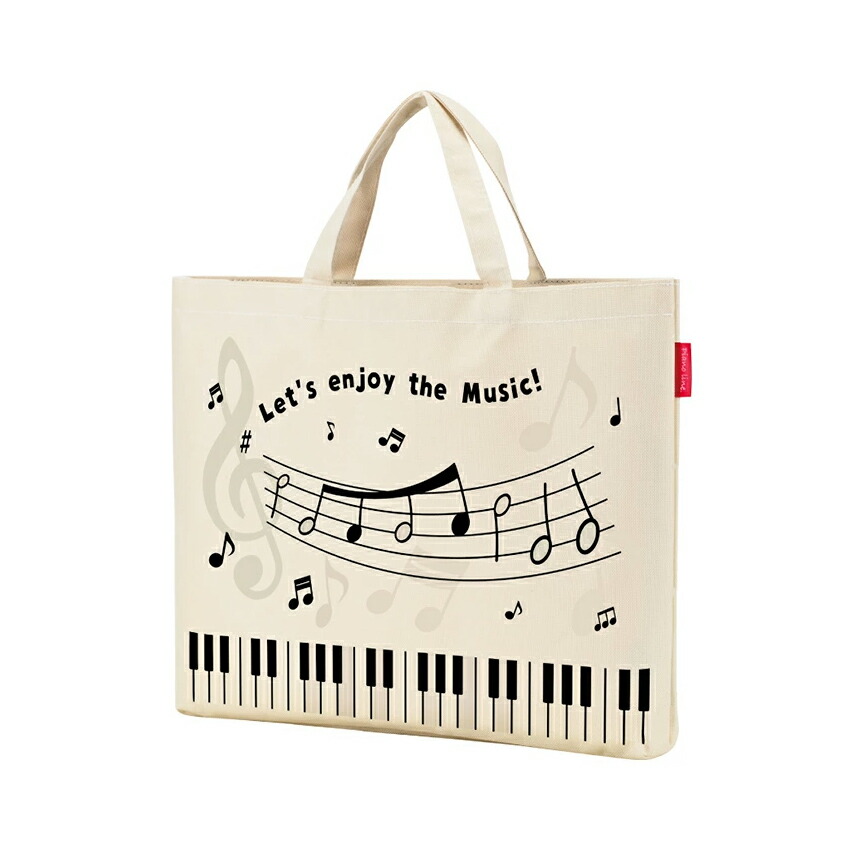 Piano line ピアノライン 太陽光で色が変わる!横型トート メロディ   音符柄 鍵盤柄 音楽バッグ トートバッグの画像