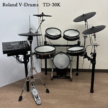【ヘッドホンプレゼント】ローランド 電子ドラム 上位機種 TD-30K中古 セット「椅子、ハイハットスタンド、キックペダル付」Roland TD-25やTD-27はTD-30を継承した音源です。の画像