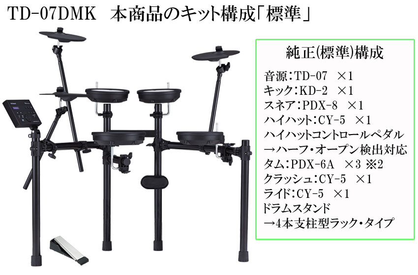 Roland ローランド 電子ドラムセット TD-07DMK V-Drums エレドラ ツインペダル＆防振マット付きの画像