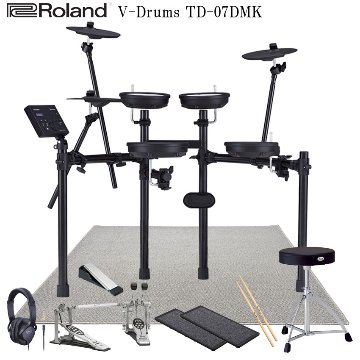 Roland ローランド 電子ドラムセット TD-07DMK V-Drums エレドラ ツインペダル＆防振マット＆ノイズイーター付きの画像