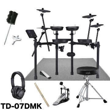 Roland コンパクトな電子ドラム TD-07DMK 防音マット+3シンバル拡張セットの画像