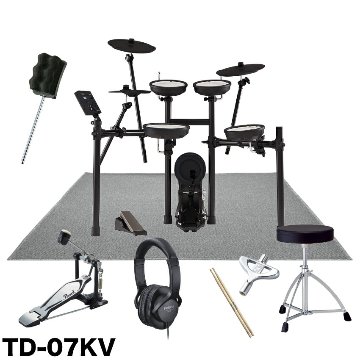 Roland ローランド 電子ドラムセット TD-07KV V-Drums エレドラ 基本アクセサリーセット＆防振マット付きの画像