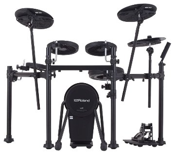 深夜に叩ける静音性 集合住宅でも安心 電子ドラム ローランド VQD106 V-Drums Quiet Design Roland 電子ドラムキット ツインペダルセットの画像
