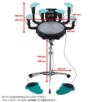 AWOWO アウォウォ MINI JUN PLUS 電子パーカッション ポータブル コンパクト 電子ドラムキット ELEDORA エレドラ メッシュパッド 小さいドラム 簡易の画像