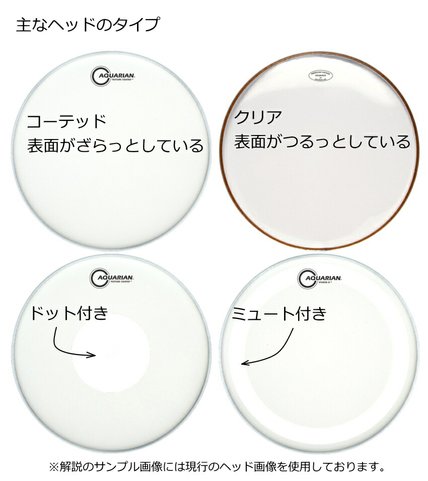 ドラムヘッド 14インチ クリア アクエリアン S2-14 AQUARIAN スネア タムタム 小太鼓 フロアタム 大太鼓の画像