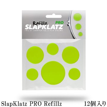 SLAPKLATZ(スラップクラッツ) 詰め替え用ドラムミュート SlapKlatz PRO Refillz Alien Green（エイリアン・グリーン）12個入り 貼り付け・剥がすのも簡単の画像