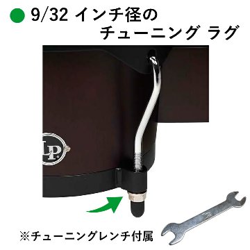 LP ウッドボンゴ 焦げ茶カラー スタンドセット LP601NY-DW ラテンパーカッションの画像