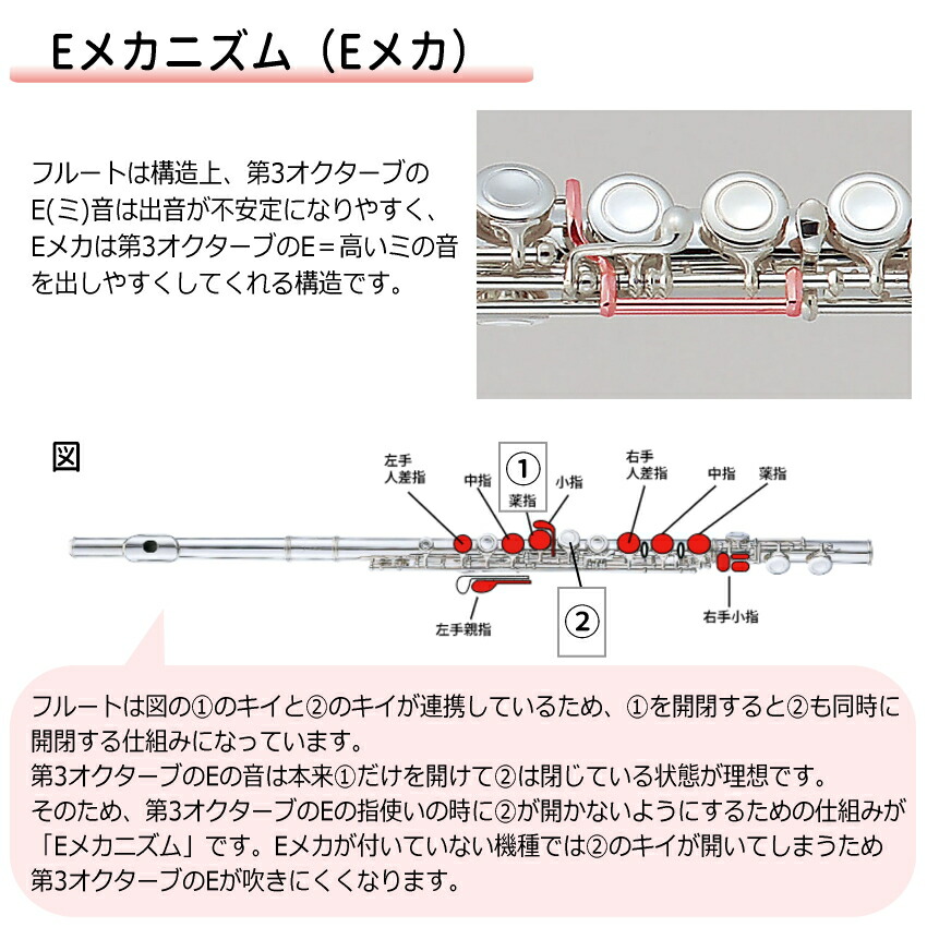 初心者向け フルート セット JFL-50CE/ スタンド＆カワベ スワブ付き J Michael (Jマイケル) リッププレート銀製の画像