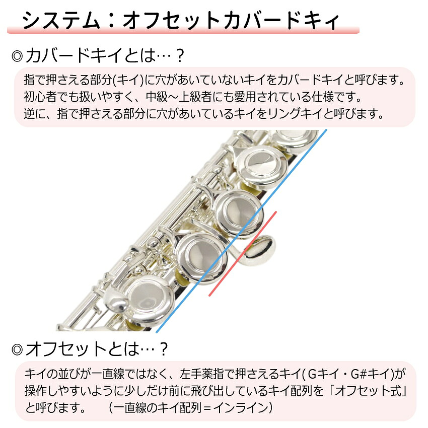 初心者向け フルート セット FL-300S /  銀製品変色防止繊維 や 譜面台付き 便利セット J Michael (Jマイケル) シルバー 入門用の画像