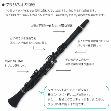 NUVO Clarineo クラリネオ ブラック N120CLBK  プラ管（ヌーボ）C管 / 入門セット FirstSteps付き / プラスチック製 クラリネット 練習用 クラリネットの画像