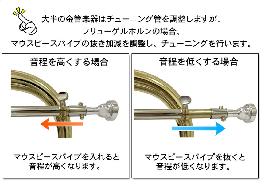 3年保証 J.Michael フリューゲルホルン FG-500 B♭ クリアラッカー 下バネ式 2回検品後に発送  吹奏楽 ブラスバンド 趣味 FG500 Jマイケル ジャズ アンサンブルの画像
