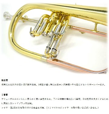 3年保証 J.Michael フリューゲルホルン FG-500 B♭ クリアラッカー 下バネ式 2回検品後に発送  吹奏楽 ブラスバンド 趣味 FG500 Jマイケル ジャズ アンサンブルの画像