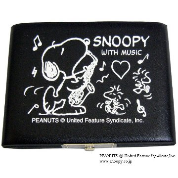 SNOOPY スヌーピー リードケース アルトサックス ブラック 5枚用 ブラック/ リード収納 可愛いリードケース / 吹奏楽部 初心者 ブラスバンド 管楽器 サックスの画像