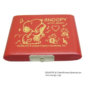 SNOOPY スヌーピー リードケース アルトサックス レッド 5枚用 / リード収納 可愛いリードケース / 吹奏楽部 初心者 ブラスバンド 管楽器 サックスの画像