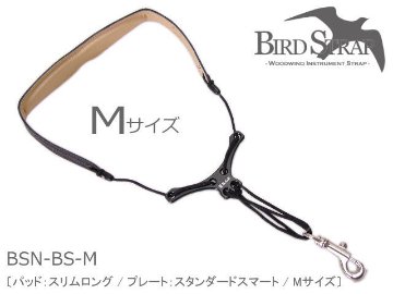 B.AIR BIRD STRAP サックス用ストラップ BSN-BP Mサイズ 国産素材 革パッドタイプ ( パッド：スリムパッド / V字プレート：スタンダード ) スナップフックの画像