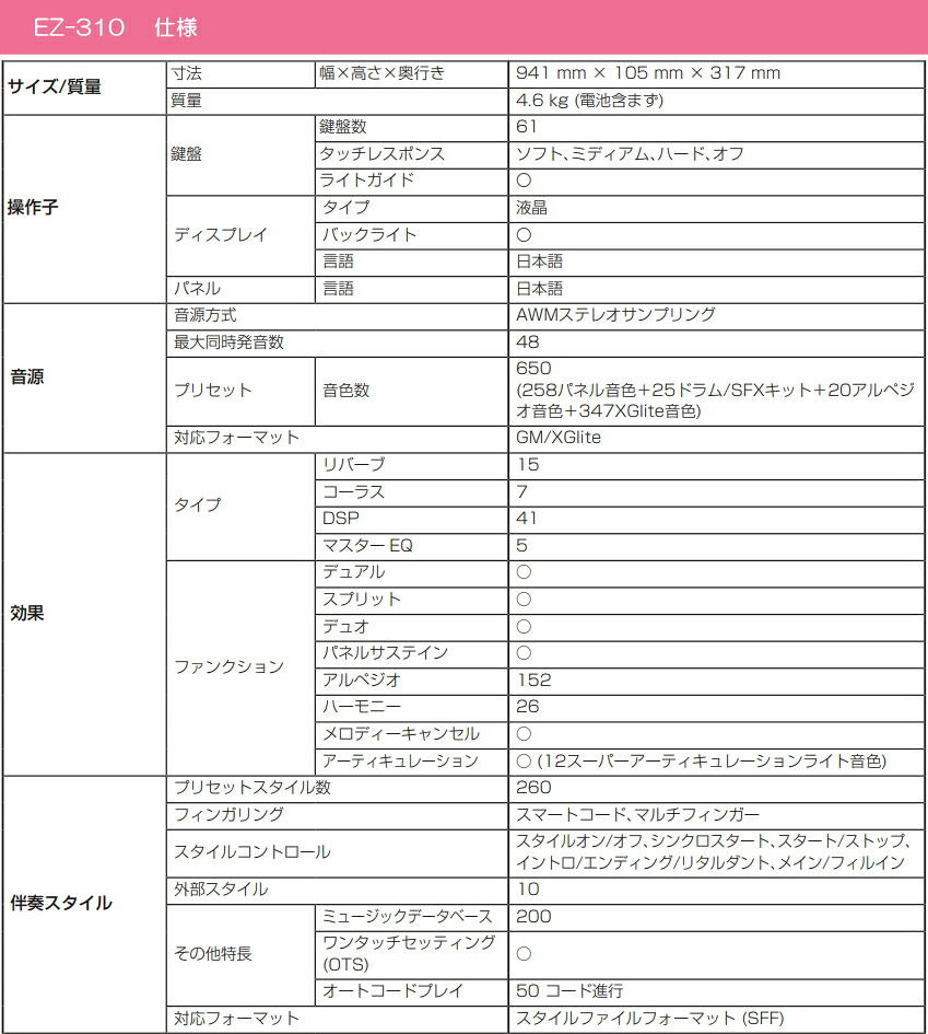 ヤマハ 光る鍵盤 キーボード EZ-310 ケース付き お手軽 ピアノ 子供 YAMAHAの画像