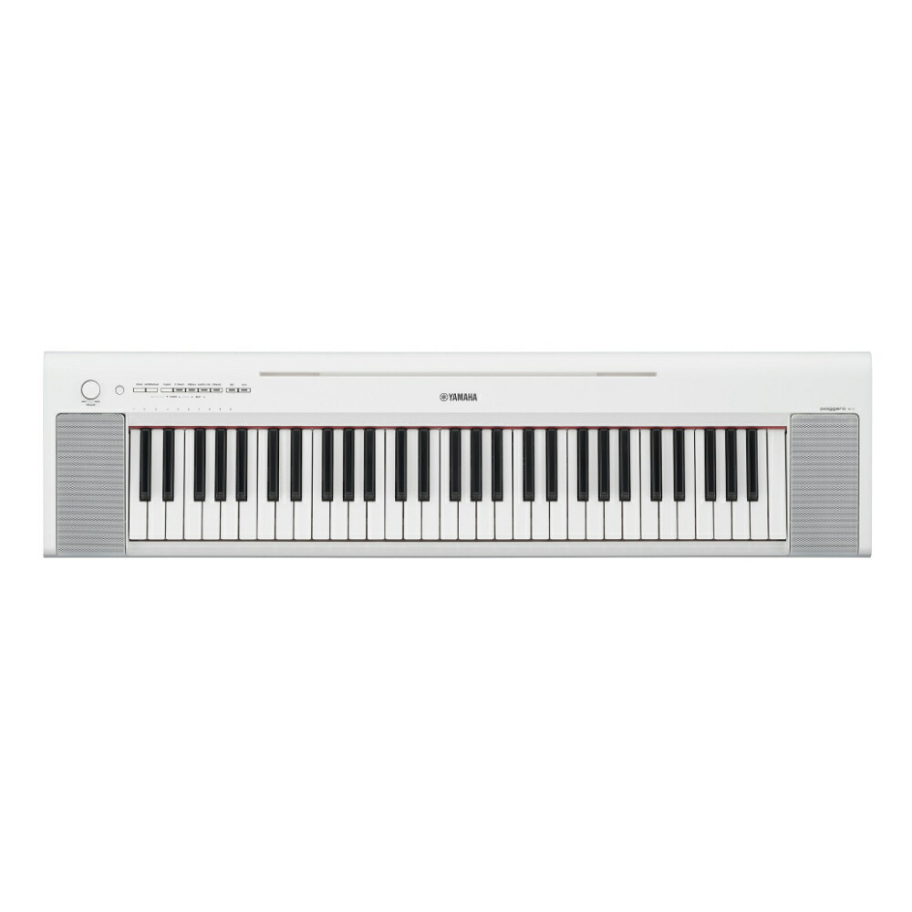 YAMAHA 電子キーボード NP-15W ホワイト / 小型キーボードアンプセット スタンド・イス付きの画像