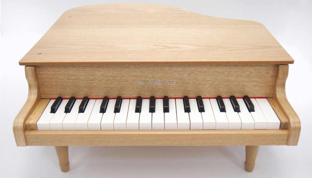 カワイ ミニグランドピアノ ナチュラル 木製 りょうてでクラシック曲集セット 1144 どれみふぁシール クリスマス 誕生日 プレゼントの画像