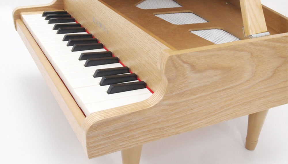 カワイ ミニグランドピアノ ナチュラル 木製 すてきなクラシック曲集セット 1144 どれみふぁシール付 クリスマス 誕生日 プレゼントの画像