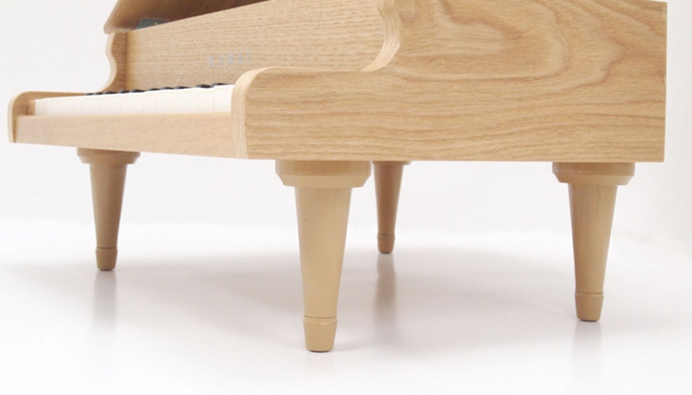 カワイ ミニグランドピアノ ナチュラル 木製 おもしろあそびうた曲集セット 1144 どれみふぁシール付 クリスマス 誕生日 プレゼントの画像