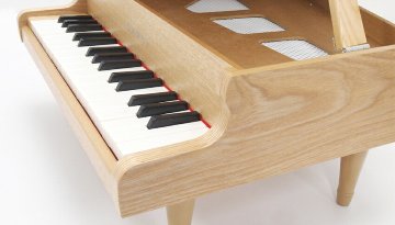 カワイ ミニピアノ グランド ナチュラル 1144 ミニピアノカバー付き 小花＆音符柄ブルー 水色 河合楽器 クリスマス 誕生日 プレゼントの画像