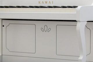 カワイ ミニピアノ アップライトピアノ ホワイト 白 木製 1152 KAWAIの画像