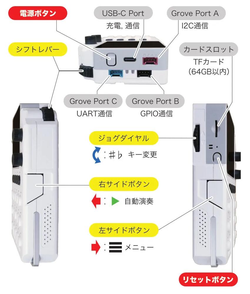かんぷれ 電卓みたいにかんたんな楽器【黒色ケース付き】インスタコード Instachord KANTAN Play core KP01WH 演奏にも音楽制作にもの画像