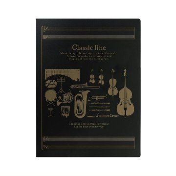 クリアブック A4サイズ 16ポケット Classic line クラシックライン A4五線紙20枚 手提げ袋付き 楽譜の持ち運びに便利 A4 A3サイズ バンドファイルの画像