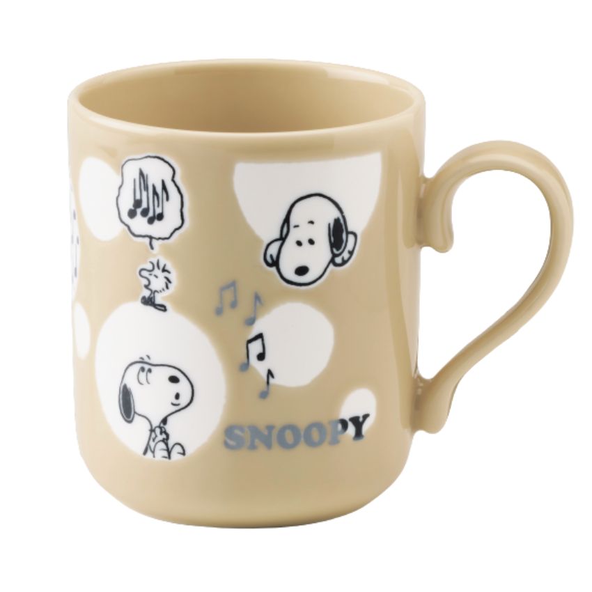 スヌーピー SNOOPY マグカップ プレートセット ドット SY3020-02 SY5020-02 手提げ袋付  ピアノ教室 発表会 記念品 ギフトにピッタリ 大量注文可能の画像